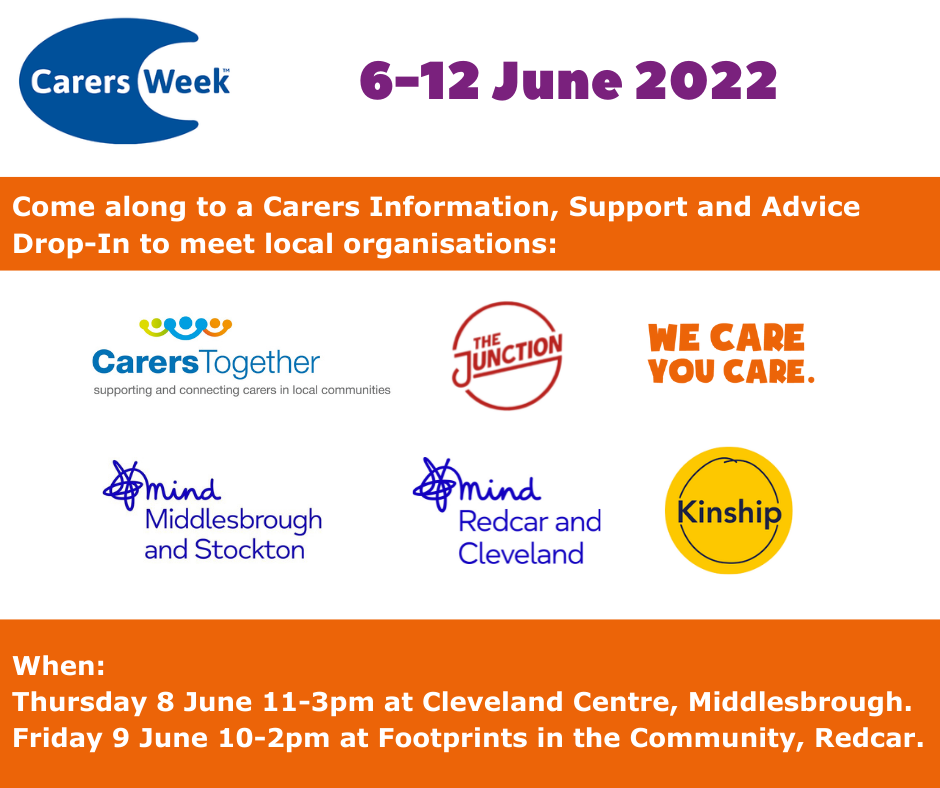 Carers Week Drop-In Session information and logos