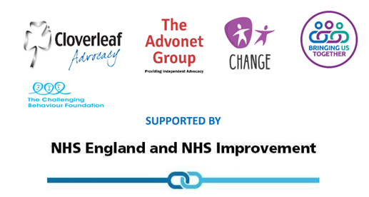 Five organisation logo's leading on work supported by NHS England and NHS Improvement