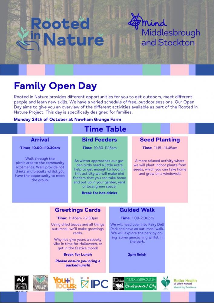 Routed in Nature Family Open Day poster