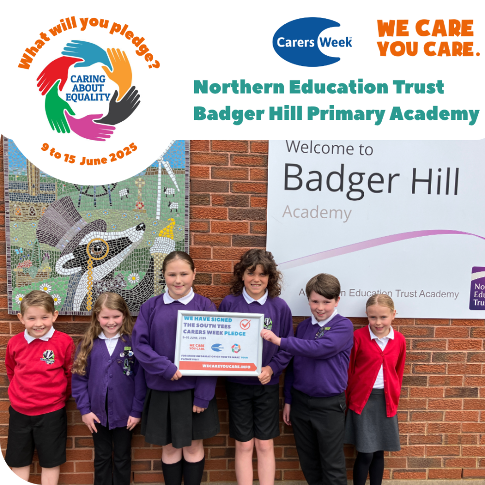 Badger Hill Academy Trust pupils with Carers Week pledge