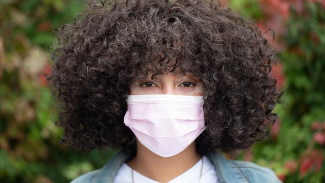 Female wearing face mask