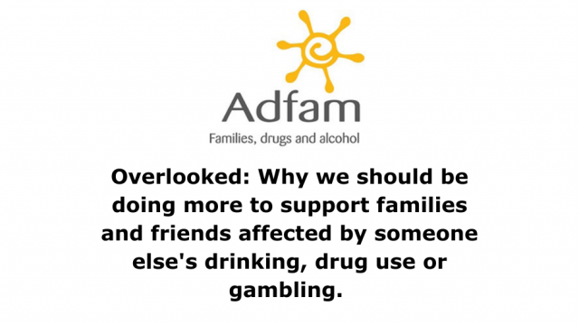 Adfam logo and black text on white background