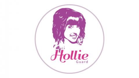 Hollie Guard logo (image of Hollie Gazzard in purple tones in circle) on white background