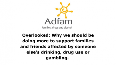 Adfam logo and black text on white background