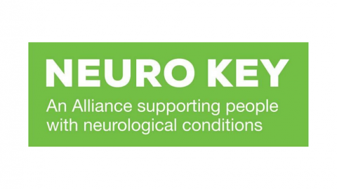 Neuro Key logo, white writing on green background