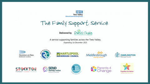 The Family Support Service led by Daisy Chain- logos of those connected 